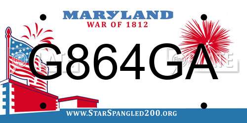 G864GA Maryland License Plate