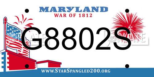 G8802S Maryland License Plate