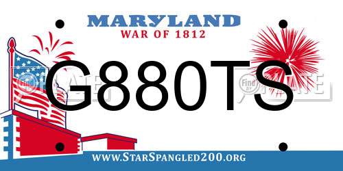 G880TS Maryland License Plate