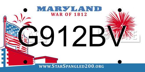 G912BV Maryland License Plate
