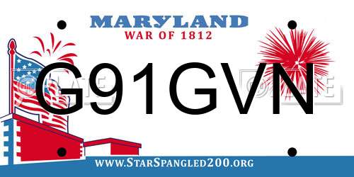 G91GVN Maryland License Plate