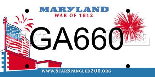GA660 Maryland License Plate