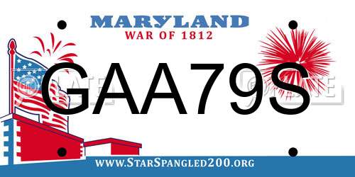 GAA79S Maryland License Plate