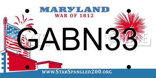 GABN33 Maryland License Plate