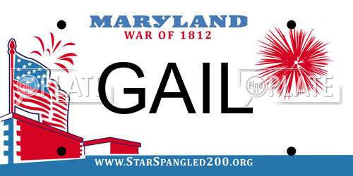 GAIL Maryland License Plate