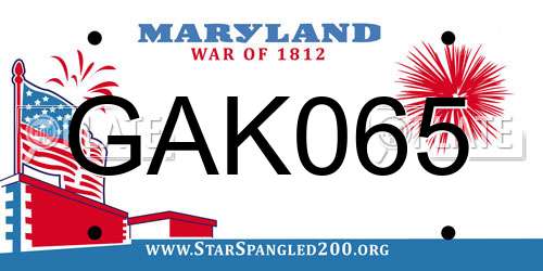 GAK065 Maryland License Plate