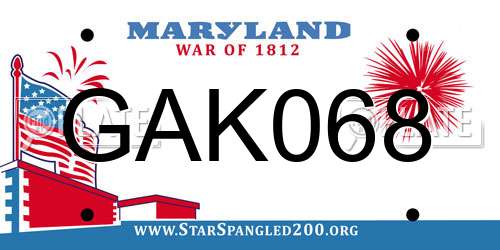 GAK068 Maryland License Plate