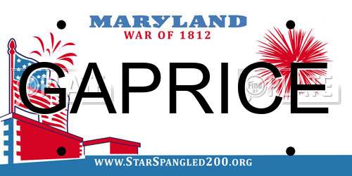 GAPRICE Maryland License Plate