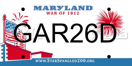 GAR26D Maryland License Plate