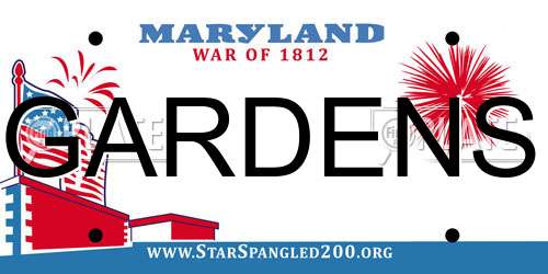 GARDENS Maryland License Plate