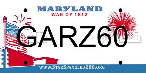 GARZ60 Maryland License Plate