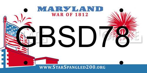 GBSD78 Maryland License Plate