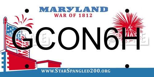 GCON6H Maryland License Plate
