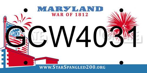 GCW4031 Maryland License Plate