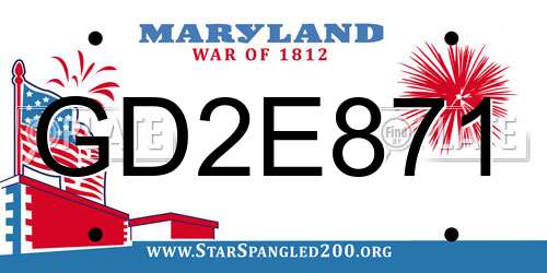 GD2E871 Maryland License Plate