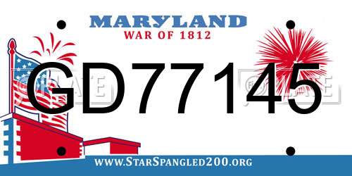 GD77145 Maryland License Plate