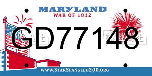 GD77148 Maryland License Plate
