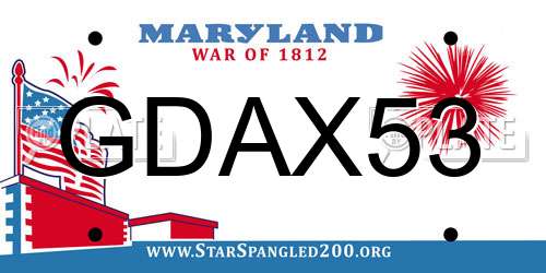 GDAX53 Maryland License Plate