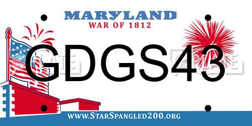 GDGS43 Maryland License Plate