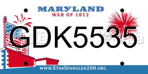 GDK5535 Maryland License Plate