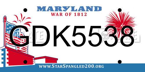 GDK5538 Maryland License Plate