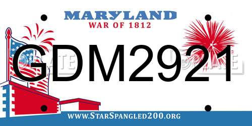 GDM2921 Maryland License Plate