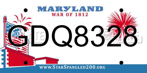 GDQ8328 Maryland License Plate