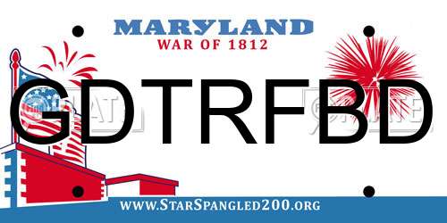 GDTRFBD Maryland License Plate