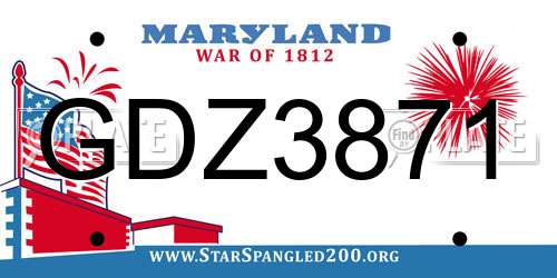 GDZ3871 Maryland License Plate