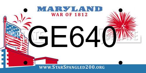 GE640 Maryland License Plate