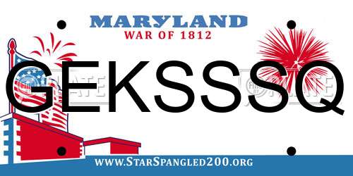 GEKSSSQ Maryland License Plate