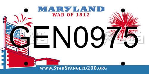 GEN0975 Maryland License Plate