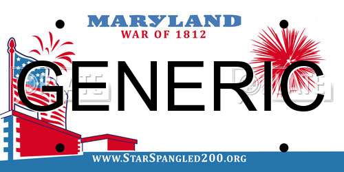GENERIC Maryland License Plate