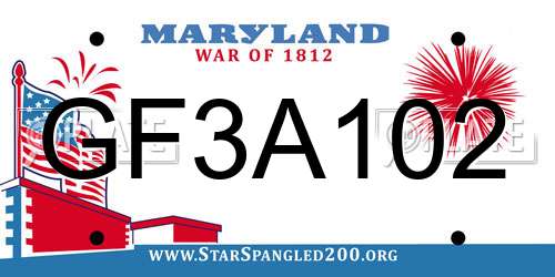 GF3A102 Maryland License Plate