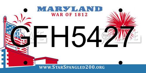 GFH5427 Maryland License Plate