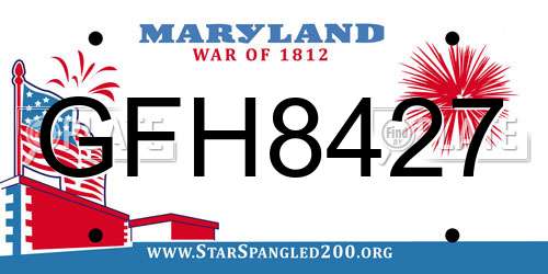 GFH8427 Maryland License Plate