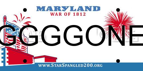 GGGGONE Maryland License Plate