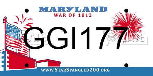 GGI177 Maryland License Plate