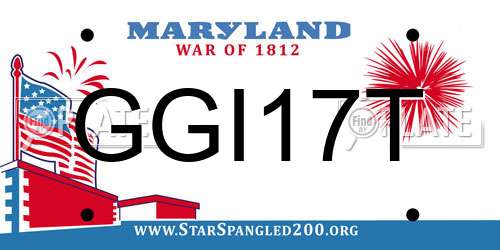 GGI17T Maryland License Plate