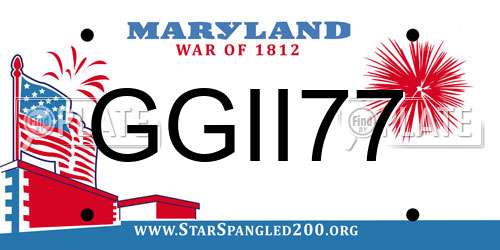 GGII77 Maryland License Plate