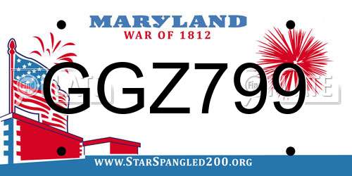 GGZ799 Maryland License Plate