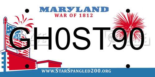 GH0ST90 Maryland License Plate