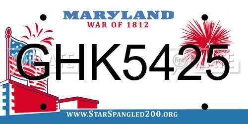 GHK5425 Maryland License Plate