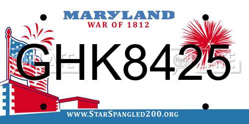 GHK8425 Maryland License Plate