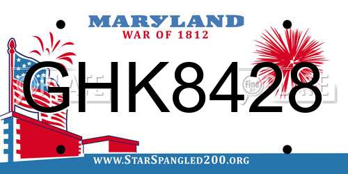 GHK8428 Maryland License Plate