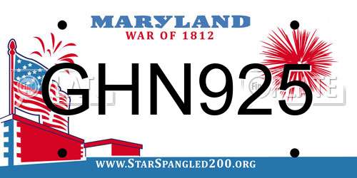 GHN925 Maryland License Plate
