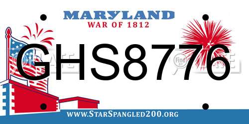GHS8776 Maryland License Plate