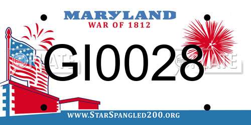 GI0028 Maryland License Plate