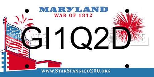 GI1Q2D Maryland License Plate