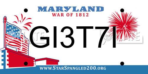 GI3T7I Maryland License Plate